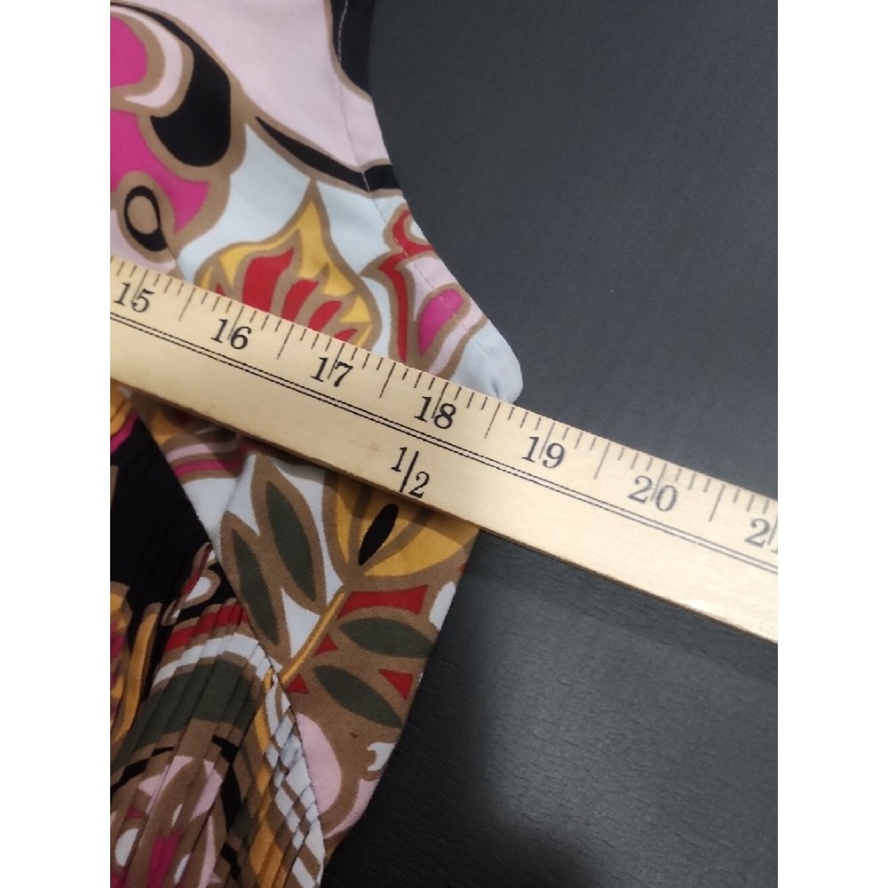 INC Pleated Cami Tank Top Strappy Floral L Multicolor Festival Summer - Picture 7 of 7